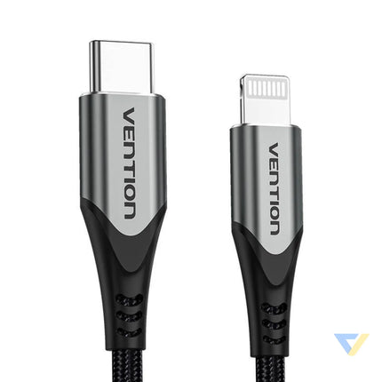 USB C 2.0 to Lightning Cable Vention TACHH 2m MFi Gray USB C to Lightning