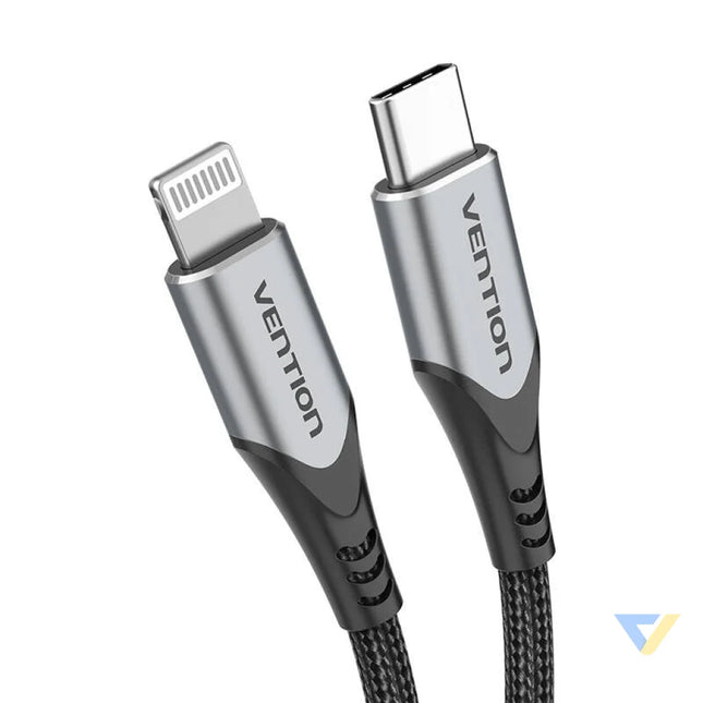 USB C 2.0 to Lightning Cable Vention TACHH 2m MFi Gray USB C to Lightning