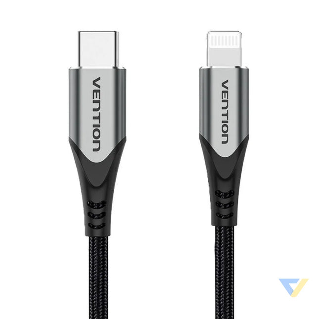 USB C 2.0 to Lightning Cable Vention TACHH 2m MFi Gray USB C to Lightning