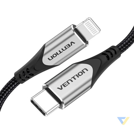 USB C 2.0 to Lightning Cable Vention TACHH 2m MFi Gray USB C to Lightning