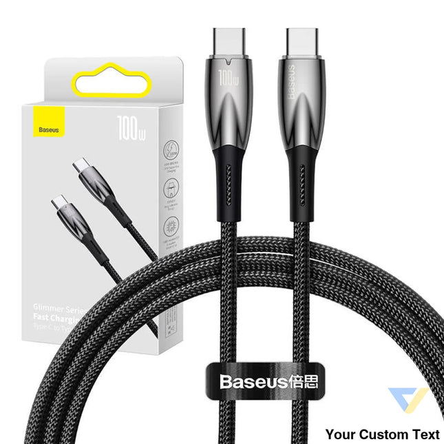 USB C cable for USB C Baseus Glimmer Series 100W 1m (Black) USB C to USB C