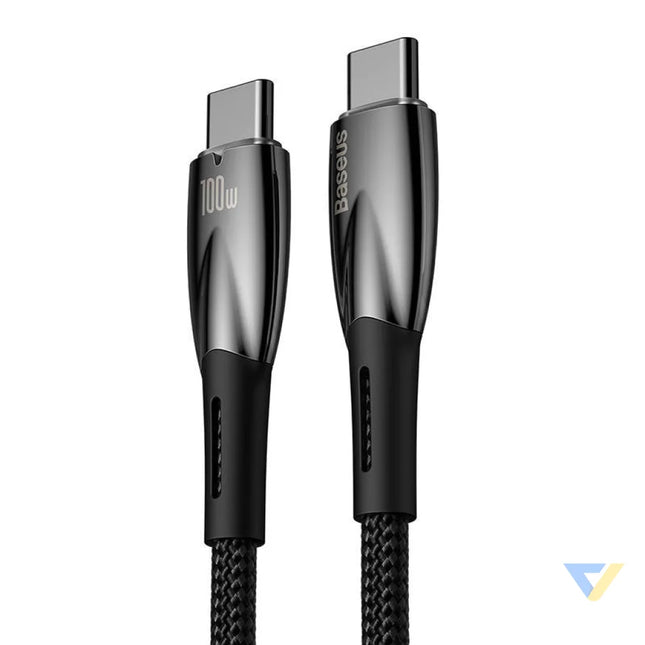 USB C cable for USB C Baseus Glimmer Series 100W 1m (Black) USB C to USB C