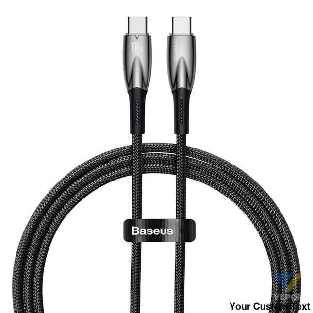 USB C cable for USB C Baseus Glimmer Series 100W 1m (Black) USB C to USB C