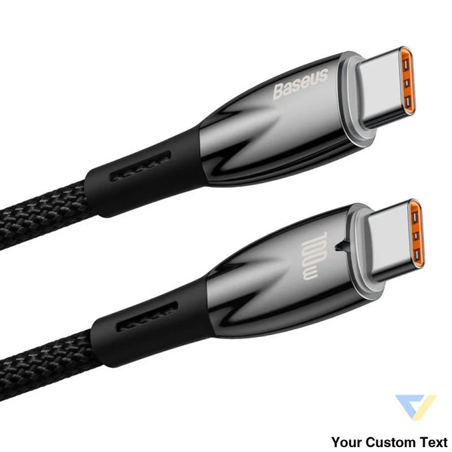 USB C cable for USB C Baseus Glimmer Series 100W 1m (Black) USB C to USB C
