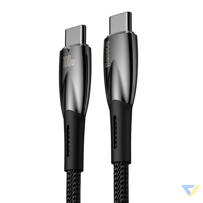 USB C cable for USB C Baseus Glimmer Series 100W 1m (Black) USB C to USB C