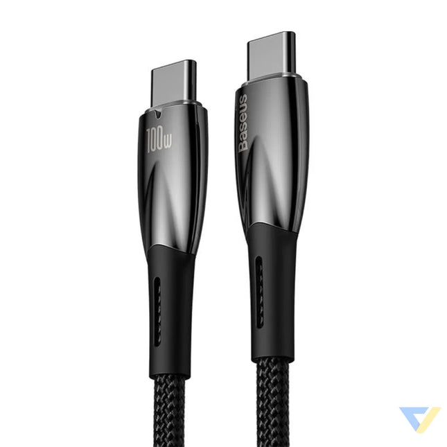 USB C cable for USB C Baseus Glimmer Series 100W 2m (Black) USB C to USB C