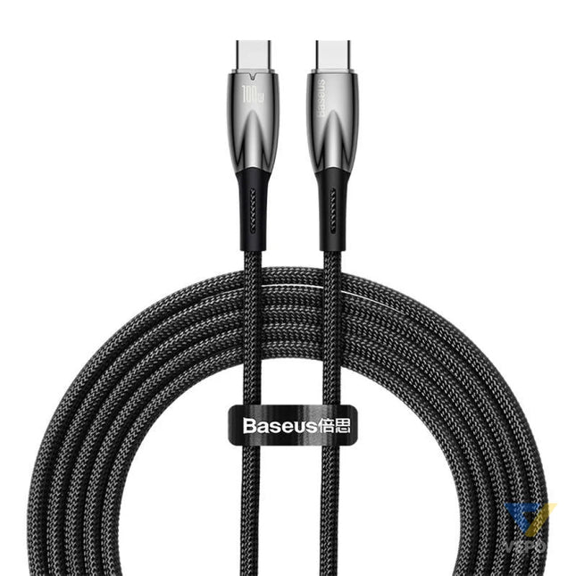 USB C cable for USB C Baseus Glimmer Series 100W 2m (Black) USB C to USB C