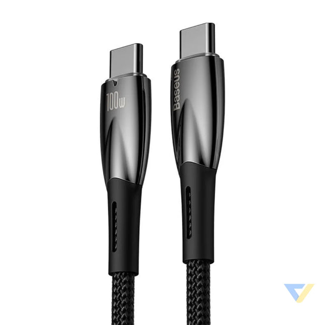 USB C cable for USB C Baseus Glimmer Series 100W 2m (Black) USB C to USB C