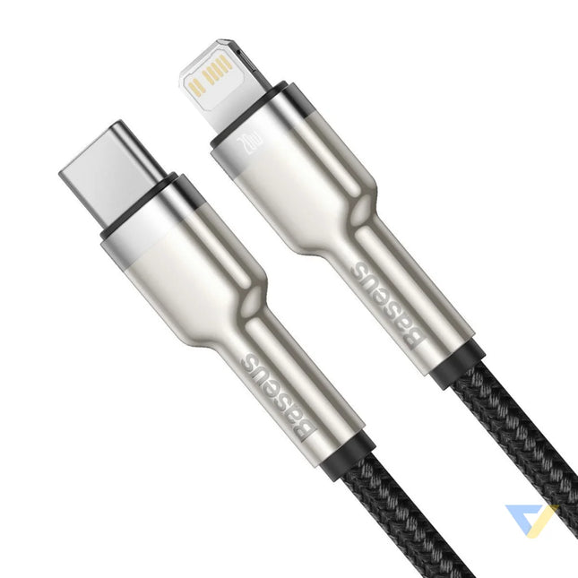 USB C cable for Lightning Baseus Cafule PD 20W 1m (black) USB C to Lightning