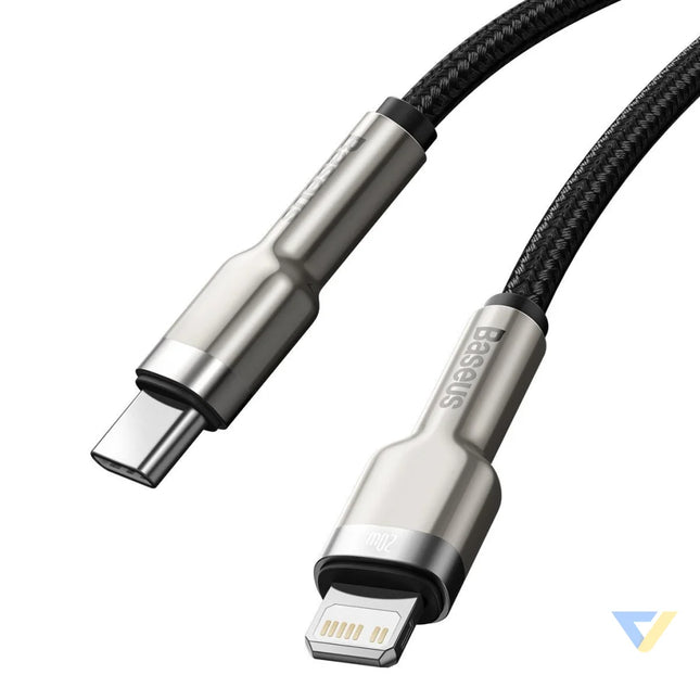 USB C cable for Lightning Baseus Cafule PD 20W 1m (black) USB C to Lightning