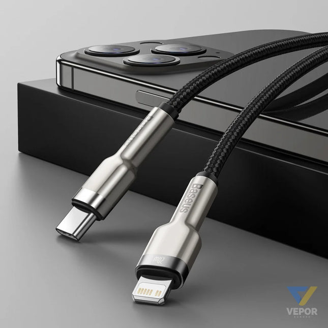 USB C cable for Lightning Baseus Cafule PD 20W 1m (black) USB C to Lightning