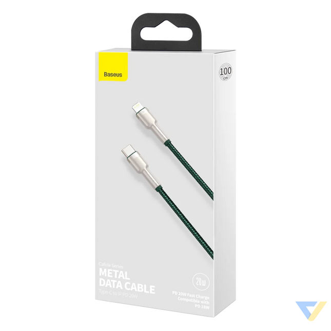 USB C cable for Lightning Baseus Cafule PD 20W 1m (green) USB C to Lightning