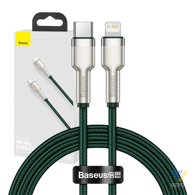 USB C cable for Lightning Baseus Cafule PD 20W 1m (green) USB C to Lightning