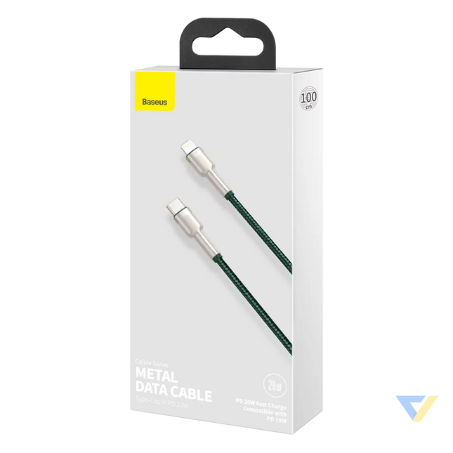 USB C cable for Lightning Baseus Cafule PD 20W 1m (green) USB C to Lightning