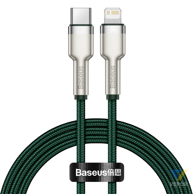 USB C cable for Lightning Baseus Cafule PD 20W 1m (green) USB C to Lightning