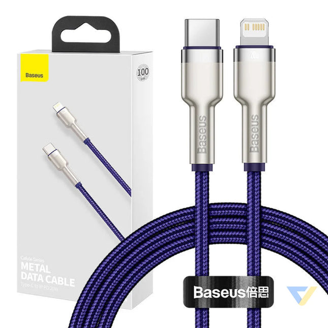 USB C cable for Lightning Baseus Cafule PD 20W 1m (purple) USB C to Lightning