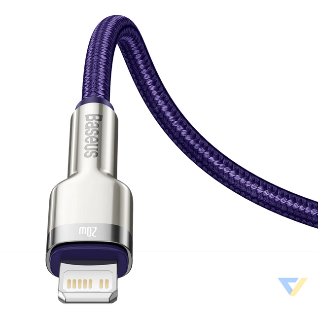 USB C cable for Lightning Baseus Cafule PD 20W 1m (purple) USB C to Lightning