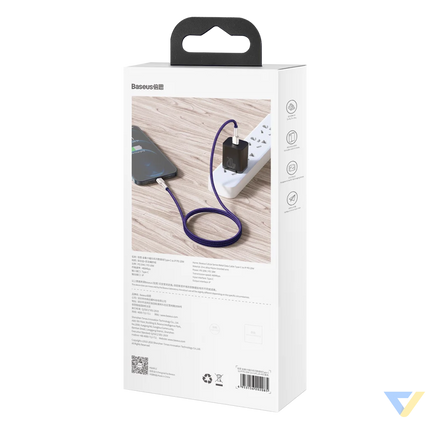 USB C cable for Lightning Baseus Cafule PD 20W 1m (purple) USB C to Lightning