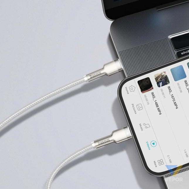 USB C cable for Lightning Baseus Cafule PD 20W 1m (white) USB C to Lightning