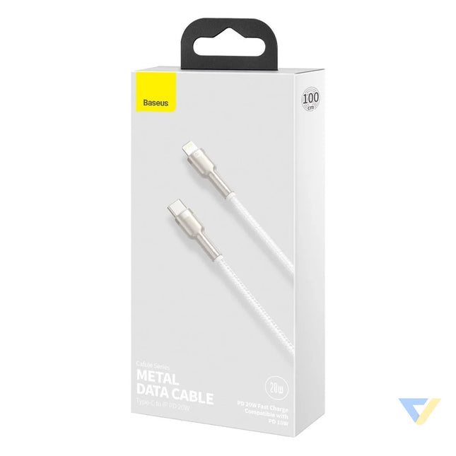 USB C cable for Lightning Baseus Cafule PD 20W 1m (white) USB C to Lightning