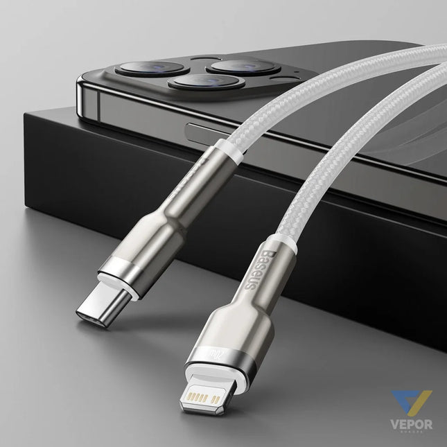 USB C cable for Lightning Baseus Cafule PD 20W 1m (white) USB C to Lightning