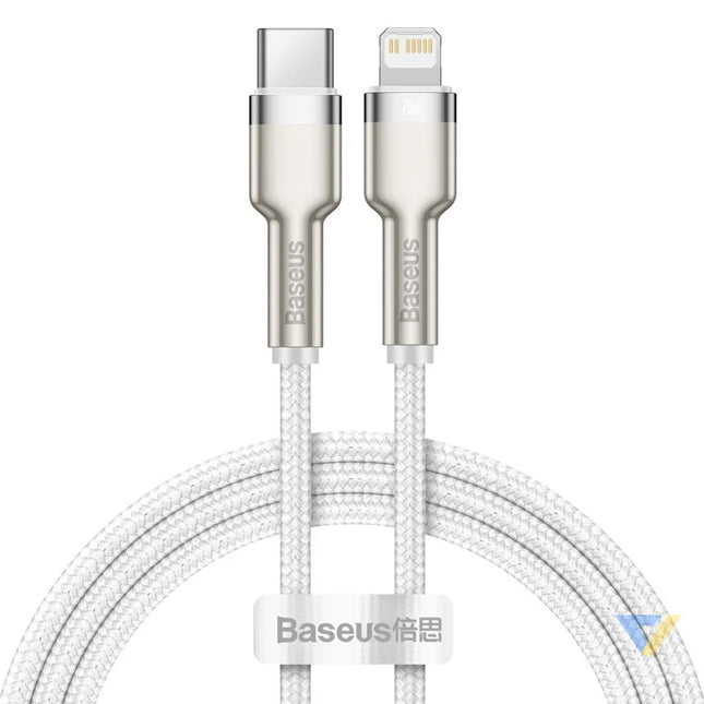 USB C cable for Lightning Baseus Cafule PD 20W 1m (white) USB C to Lightning