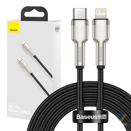 USB C cable for Lightning Baseus Cafule PD 20W 2m (black) USB C to Lightning