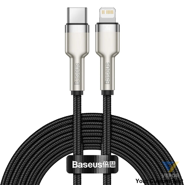 USB C cable for Lightning Baseus Cafule PD 20W 2m (black) USB C to Lightning