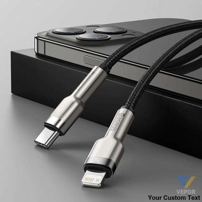 USB C cable for Lightning Baseus Cafule PD 20W 2m (black) USB C to Lightning