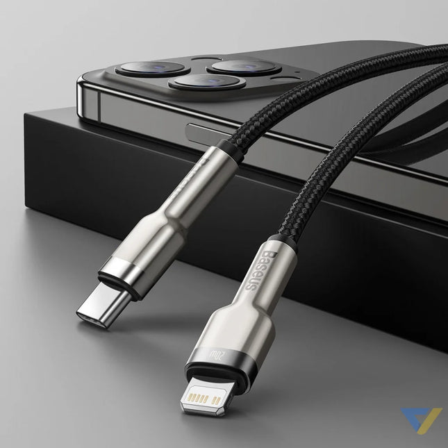 USB C cable for Lightning Baseus Cafule PD 20W 2m (black) USB C to Lightning