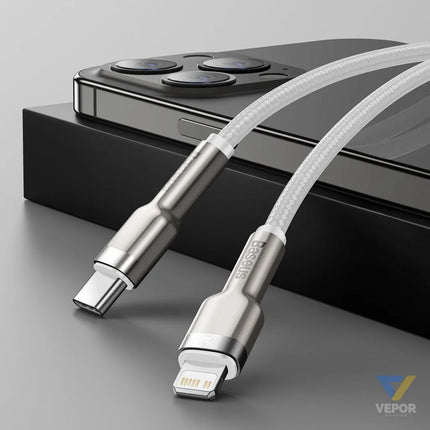 USB C cable for Lightning Baseus Cafule PD 20W 2m (white) USB C to Lightning