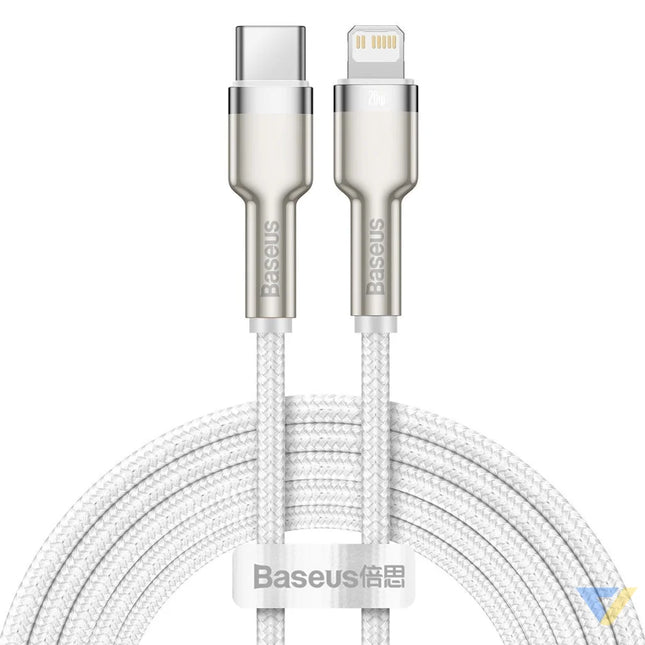 USB C cable for Lightning Baseus Cafule PD 20W 2m (white) USB C to Lightning