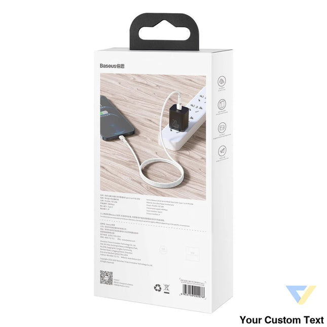 USB C cable for Lightning Baseus Cafule PD 20W 2m (white) USB C to Lightning