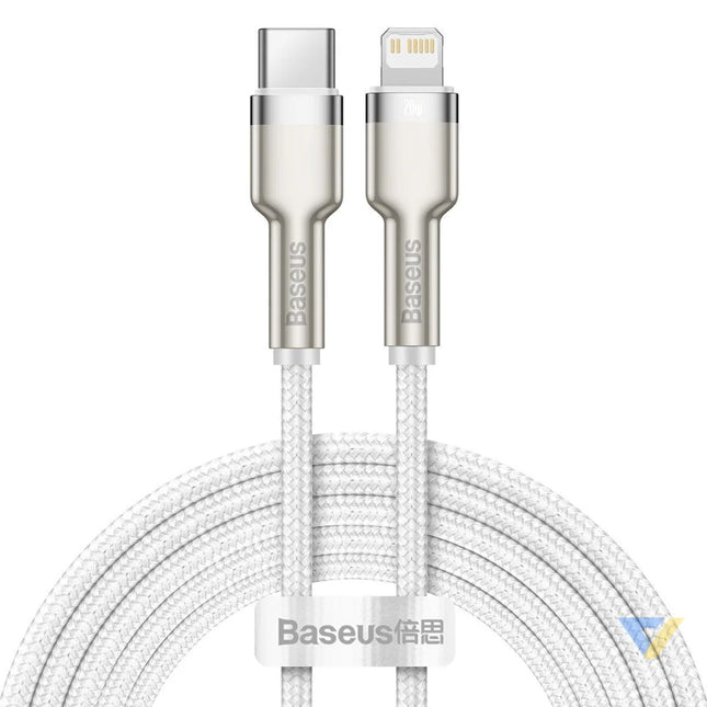USB C cable for Lightning Baseus Cafule PD 20W 2m (white) USB C to Lightning