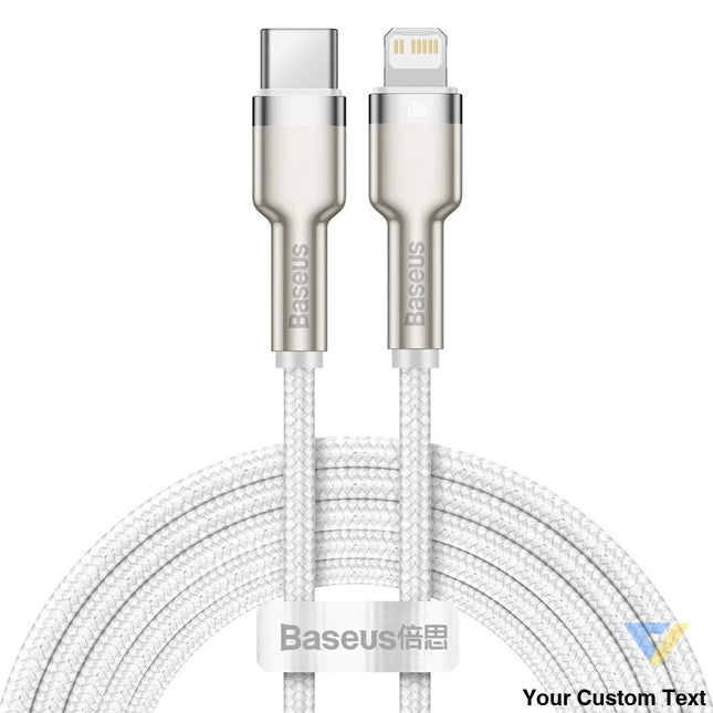 USB C cable for Lightning Baseus Cafule PD 20W 2m (white) USB C to Lightning