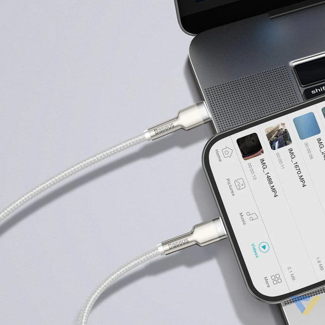 USB C cable for Lightning Baseus Cafule PD 20W 2m (white) USB C to Lightning