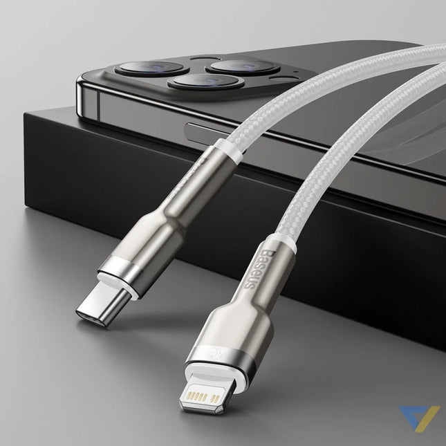 USB C cable for Lightning Baseus Cafule PD 20W 2m (white) USB C to Lightning
