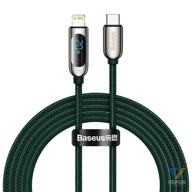 USB C cable for Lightning Baseus Display PD 20W 2m (green) USB C to Lightning