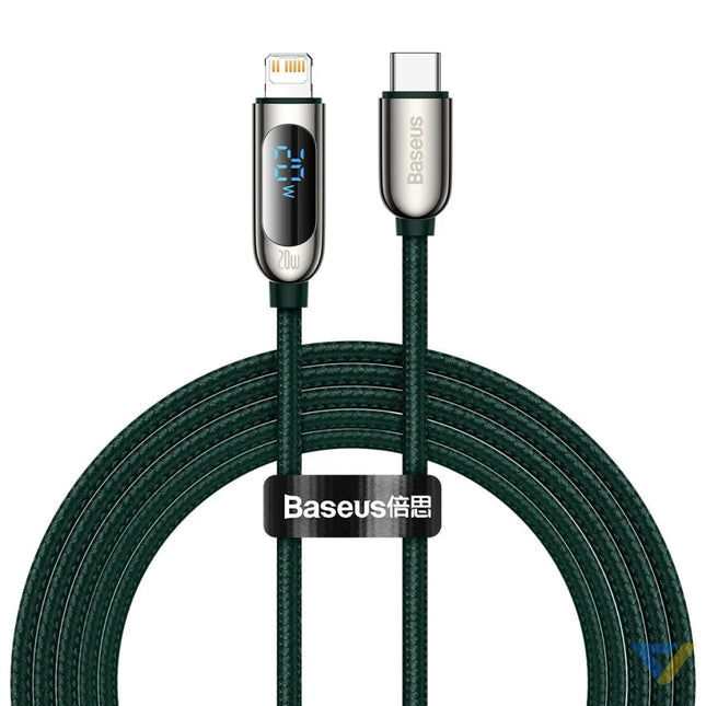 USB C cable for Lightning Baseus Display PD 20W 2m (green) USB C to Lightning
