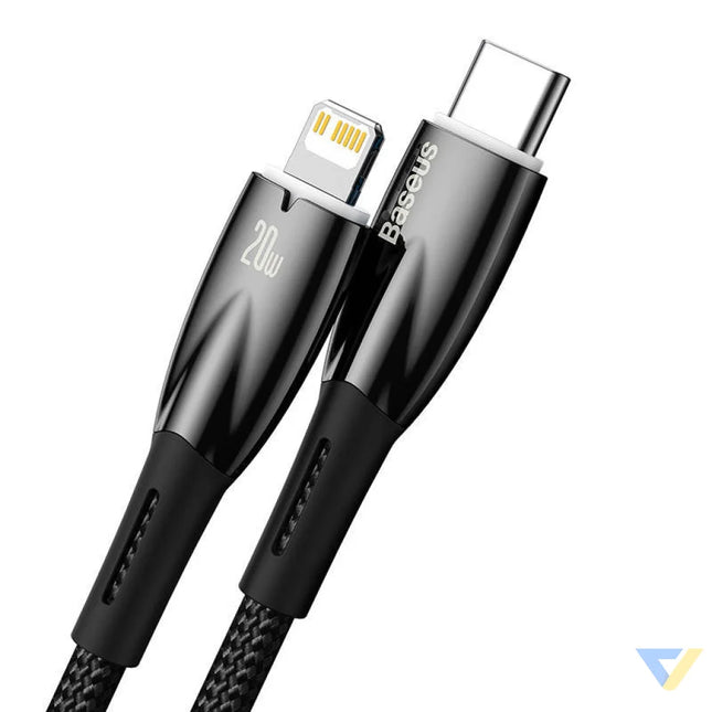 USB C cable for Lightning Baseus Glimmer Series 20W 1m (Black) USB C to Lightning