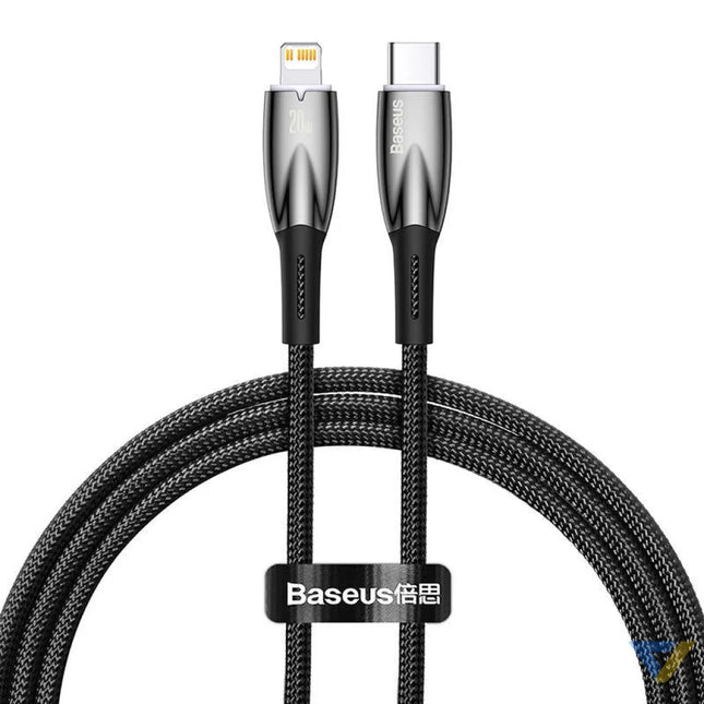 USB C cable for Lightning Baseus Glimmer Series 20W 1m (Black) USB C to Lightning