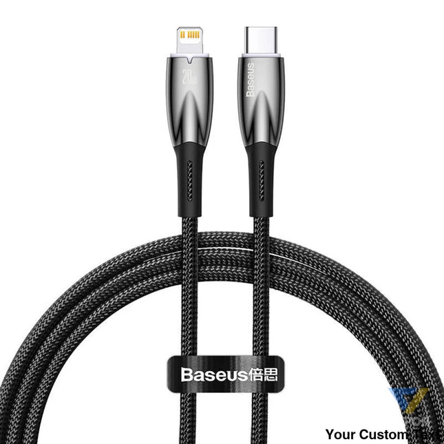 USB C cable for Lightning Baseus Glimmer Series 20W 1m (Black) USB C to Lightning