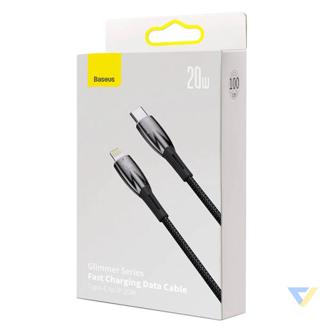 USB C cable for Lightning Baseus Glimmer Series 20W 1m (Black) USB C to Lightning