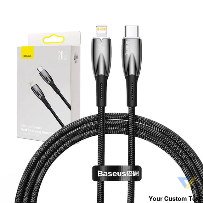 USB C cable for Lightning Baseus Glimmer Series 20W 1m (Black) USB C to Lightning