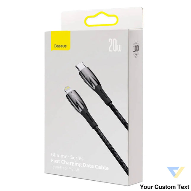 USB C cable for Lightning Baseus Glimmer Series 20W 1m (Black) USB C to Lightning