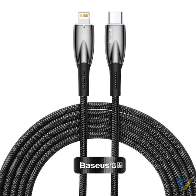 USB C cable for Lightning Baseus Glimmer Series 20W 2m (Black) USB C to Lightning