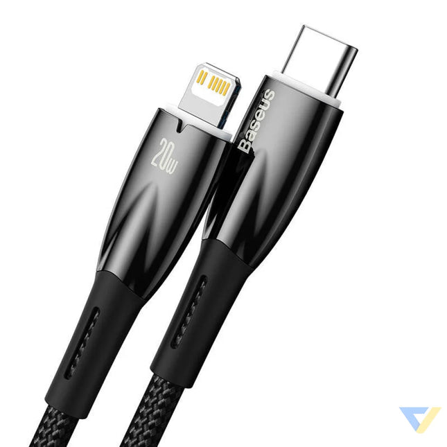 USB C cable for Lightning Baseus Glimmer Series 20W 2m (Black) USB C to Lightning