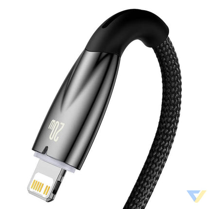 USB C cable for Lightning Baseus Glimmer Series 20W 2m (Black) USB C to Lightning