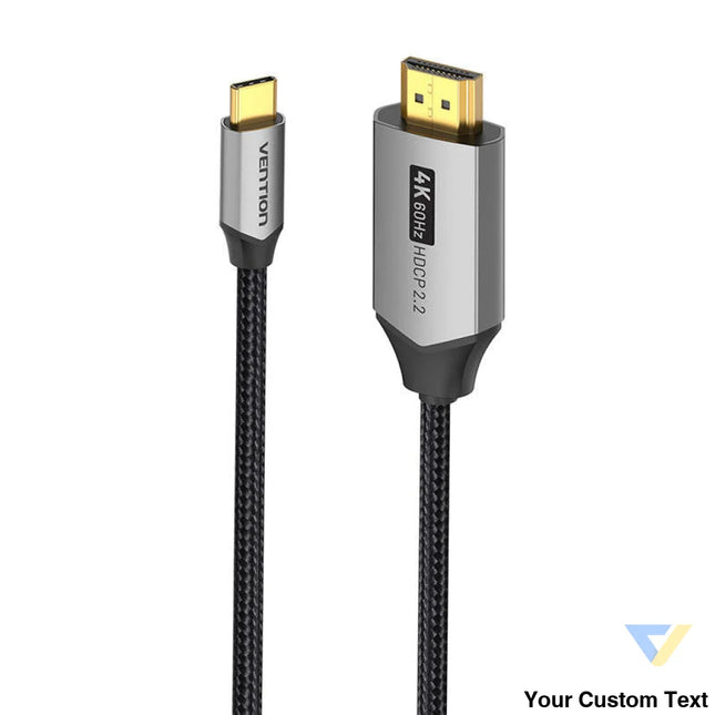 USB C do HDMI 2.0 cable Vention CRBBH 2m 4K 60Hz (black) Video cables