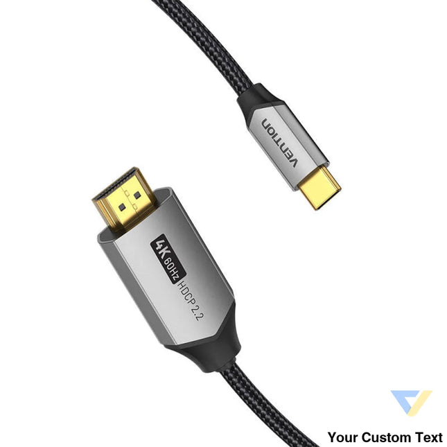 USB C do HDMI 2.0 cable Vention CRBBH 2m 4K 60Hz (black) Video cables